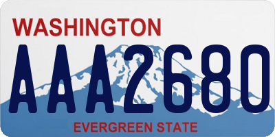 WA license plate AAA2680