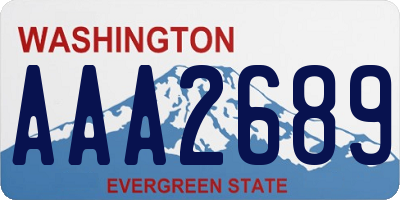 WA license plate AAA2689