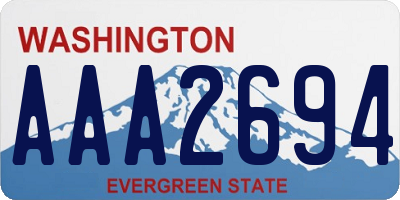 WA license plate AAA2694