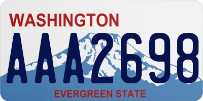 WA license plate AAA2698