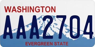 WA license plate AAA2704