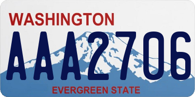 WA license plate AAA2706