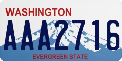 WA license plate AAA2716