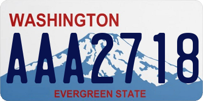 WA license plate AAA2718