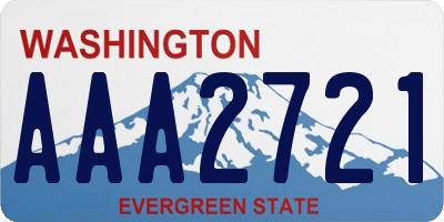WA license plate AAA2721