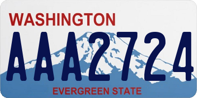 WA license plate AAA2724