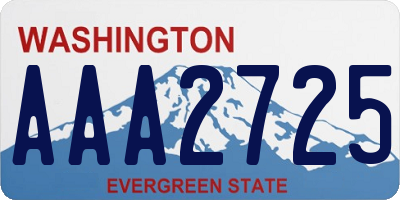 WA license plate AAA2725