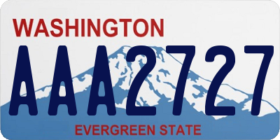 WA license plate AAA2727