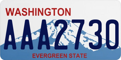 WA license plate AAA2730