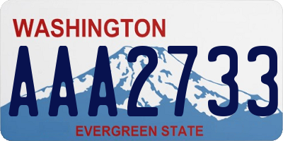 WA license plate AAA2733