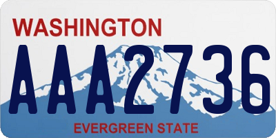 WA license plate AAA2736