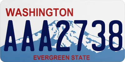 WA license plate AAA2738