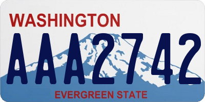 WA license plate AAA2742