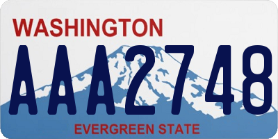 WA license plate AAA2748