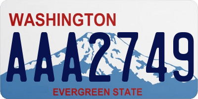 WA license plate AAA2749