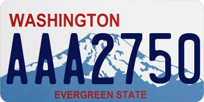 WA license plate AAA2750