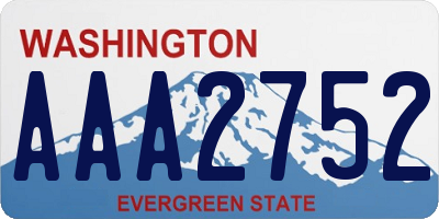 WA license plate AAA2752