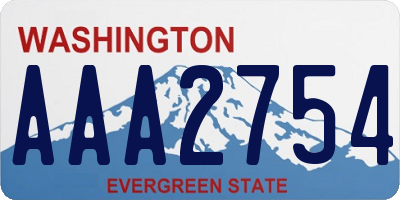 WA license plate AAA2754