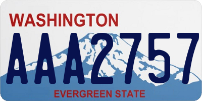 WA license plate AAA2757