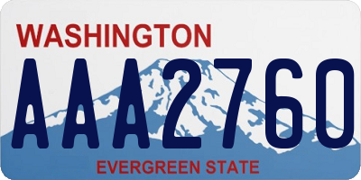 WA license plate AAA2760