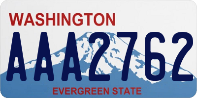 WA license plate AAA2762