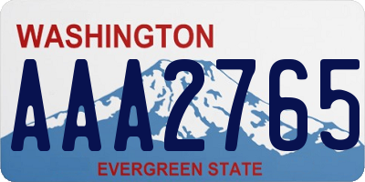 WA license plate AAA2765