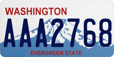 WA license plate AAA2768