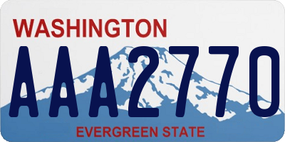 WA license plate AAA2770