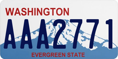 WA license plate AAA2771