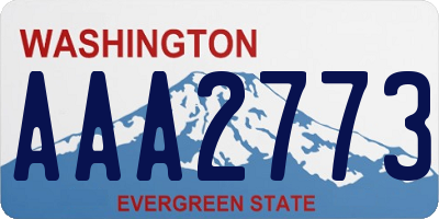 WA license plate AAA2773