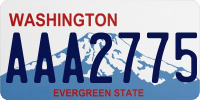 WA license plate AAA2775