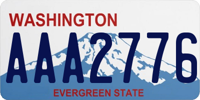 WA license plate AAA2776