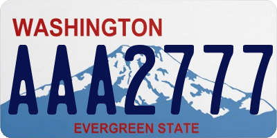 WA license plate AAA2777
