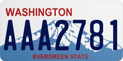 WA license plate AAA2781