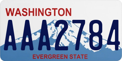 WA license plate AAA2784