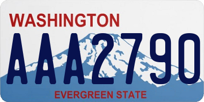 WA license plate AAA2790