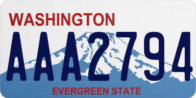 WA license plate AAA2794