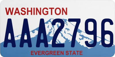 WA license plate AAA2796