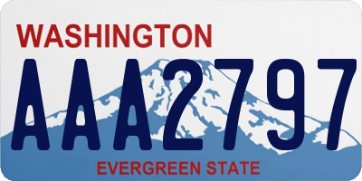 WA license plate AAA2797
