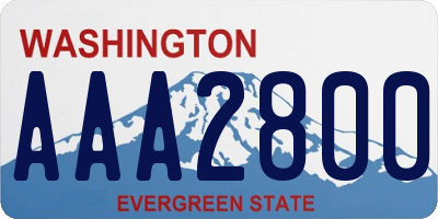 WA license plate AAA2800