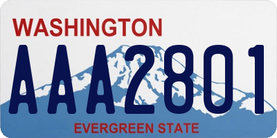 WA license plate AAA2801