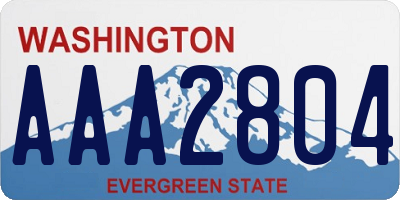 WA license plate AAA2804