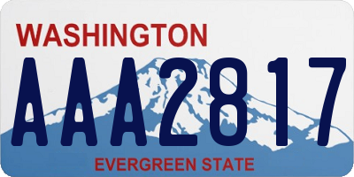 WA license plate AAA2817