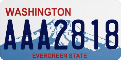 WA license plate AAA2818