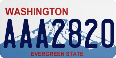 WA license plate AAA2820