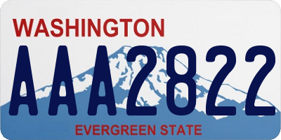 WA license plate AAA2822