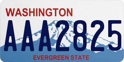 WA license plate AAA2825