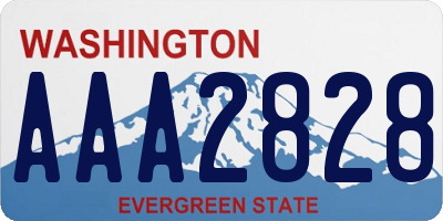 WA license plate AAA2828