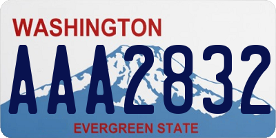 WA license plate AAA2832