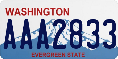 WA license plate AAA2833